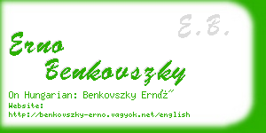 erno benkovszky business card